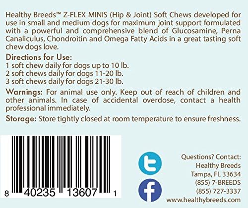Healthy Breeds Maltipoo Z-Flex Minis Hip and Joint Support Soft Chews 60 Count