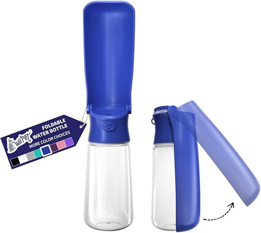WePet Foldable Portable Dog Water Bottle Puppy Water Dispenser with Drinking Feeder, 19 OZ, High-temperature Resistant Leak Proof for Pets Outdoor Walking, Hiking, Travel, Food Grade Plastic BPA Free