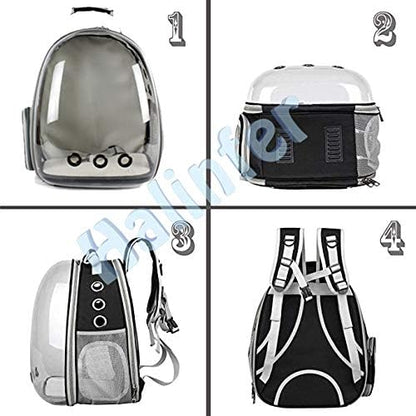 Back Expandable Cat Backpack Carrier, Fit up to 12 lbs, Space Capsule Bubble Window Pet Carrier Backpack for Cat and Small Puppy