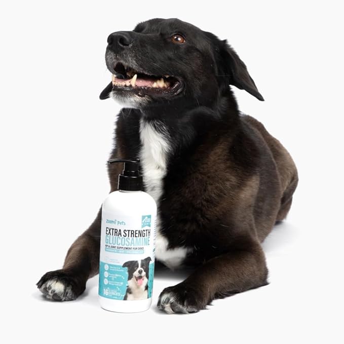 Liquid Glucosamine for Dogs (16oz) - Hip and Joint Supplement with Hyaluronic Acid, MSM, Manganese & Glucosamine Chondroitin for Dogs - Dog Joint Supplement Large Breed, Medium & Small Dogs
