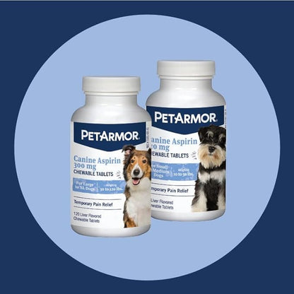 PetArmor Aspirin for Small Dogs, Fast Acting Anti-Inflammatory and Pain Relief For Dogs, Vet-Quality Joint Support and Pain Meds for Dogs, 75 Liver Flavored Tablets