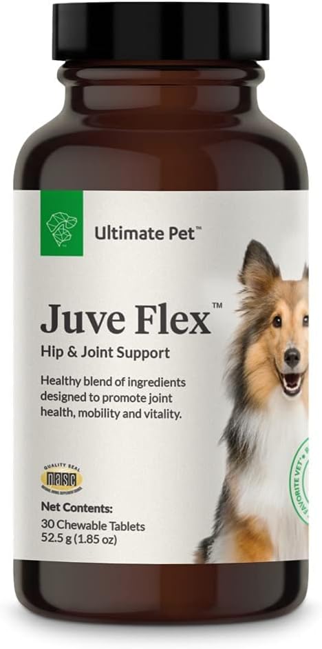 Ultimate Pet Juve Flex, Hip and Joint Soothing Support Supplement for Dogs, Cartilage, Collagen and Stiffness Support, 30 Chewable Tablets