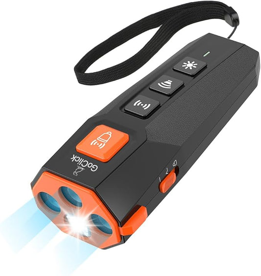 New Dog Bark Deterrent > 3 Emitters > Dog Training > Safe and User-Friendly > Designed to Train Dogs and Discourage Excessive Barking > Alternative to Shock Collars., Black & Orange