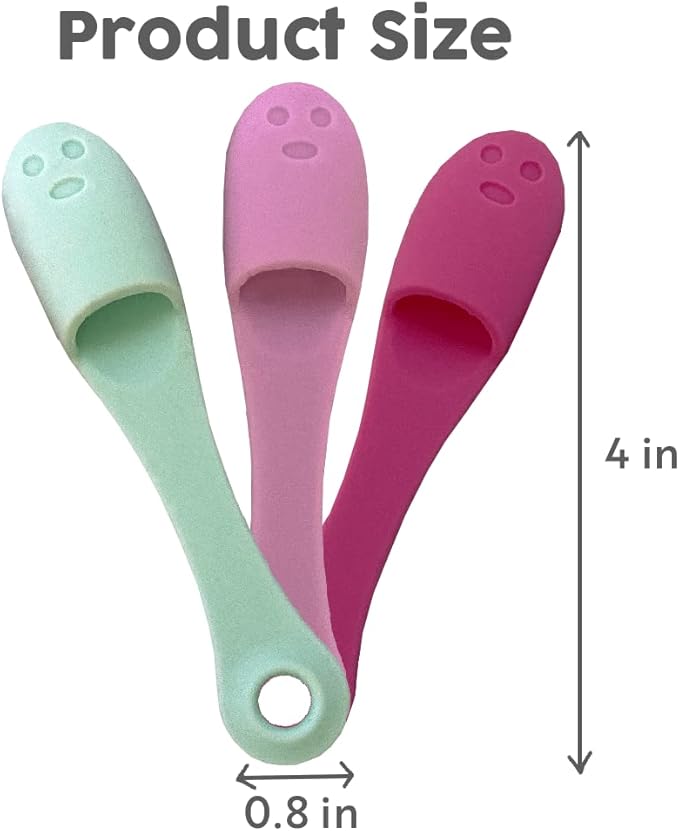Silicone Dog Toothbrush, Ergonomic Dog Tooth Brush with Improved Design, Cat Finger Toothbrush for Pet Dental Care, Finger Brushes Suitable for Small Breeds, Puppies and Cats (Pack of 3)