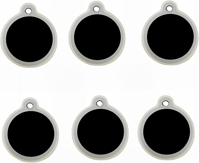 Dog Tag Silencer, Extra Large Silicone Round Protector for Pet ID Tags, 6 Pieces, Clear, Lightweight, Soundless