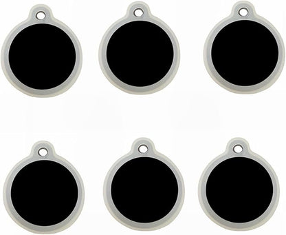 Dog Tag Silencer, Extra Large Silicone Round Protector for Pet ID Tags, 6 Pieces, Clear, Lightweight, Soundless