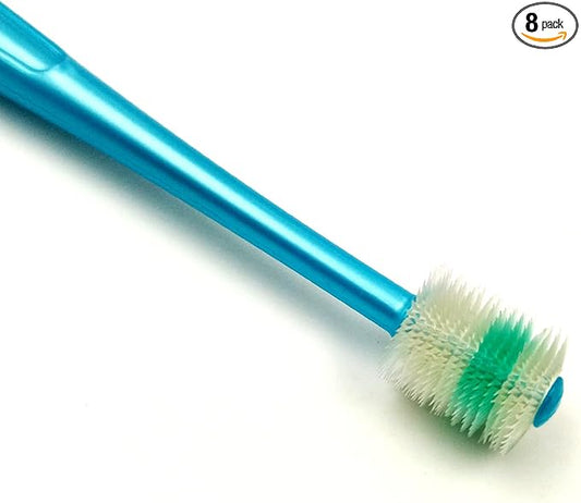H&H Pets 360-Degree Bristle Toothbrush for Dogs and Cats - Super Soft Nylon bristles Tooth Brush, Puppy Supplies, Dog Brush Set, Pet Supplies Dog Grooming Kit Eco-Friendly (8-Count Pack)