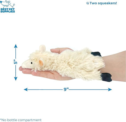 Best Pet Supplies Stuffing Free Squeaky Dog Toys for Small Dogs, Medium Dogs, and Large Dogs, Durable, Best Dog Chew Toy for Teething Puppy, Indoor Play - Sheep, Cow, Small