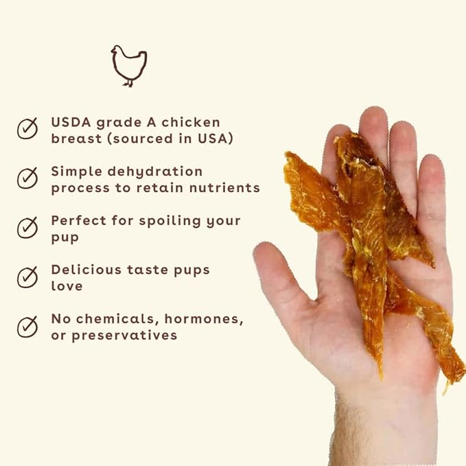 Pupford Chicken Jerky Treats for Dogs for Large & Small Dogs of All Ages | Made in USA, 100% Real Meat & No Fillers | Dogs Love These Tasty Dog Snacks (Chicken Bundle, 2 Chicken Jerky 8oz Bags)