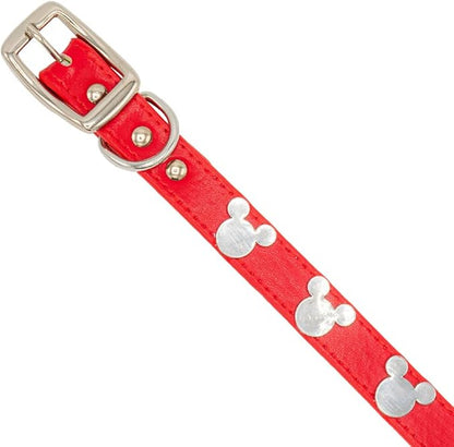 Buckle-Down Dog Collar, Disney, Mickey Mouse Head Silhouette Charms, Small 8 to 12 Inch Length 0.5 Inches Wide