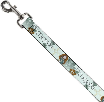 Dog Leash Brave Merida Castle and Three Bear Brothers Pose with Script 4 Feet Long 0.5 Inch Wide