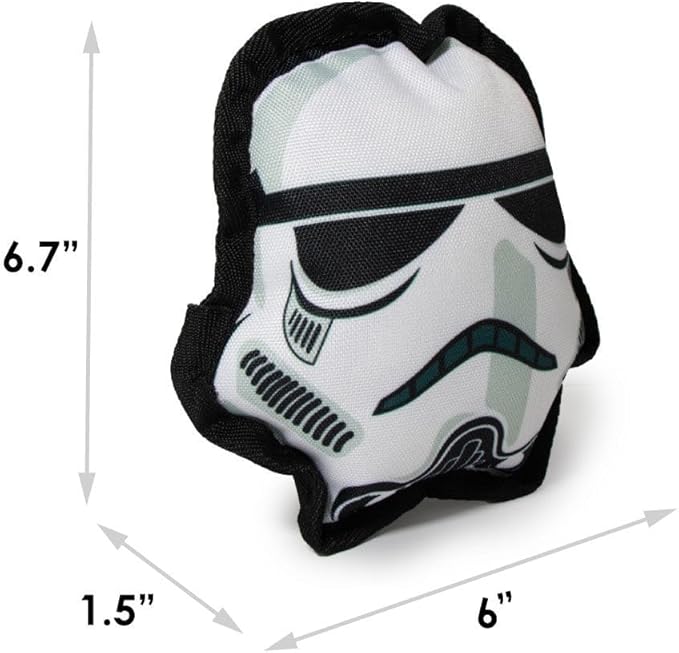 Buckle-Down Dog Toy, Star Wars, Ballistic Squeaker Stormtrooper Head 6.0" x 6.75"