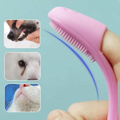 6Pcs Dog Finger Toothbrush Silicone Material Dog Toothbrush Easy Cleaning of Dental Stains Effective in Reducing Bacteria Suitable for Dental Care of Dogs, Cats and Other Small Pets