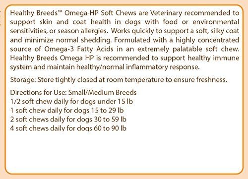 Healthy Breeds Russian Toy Terrier Omega HP Fatty Acid Skin and Coat Support Soft Chews 60 Count
