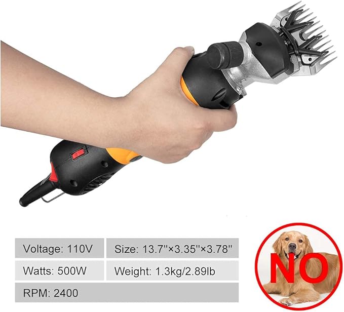 BEETRO 500W, Electric Professional Sheep Shears, Animal Grooming Clippers for Sheep Alpacas Goats and More, 6 Speeds Heavy Duty Farm Livestock Haircut