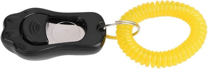 Yosoo Clicker Dog Training, Adjustable 3 Gears Pet Dog Training Clicker Shaped with Wrist Strap for Cats Birds(Black)