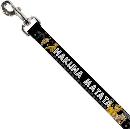 Buckle-Down Pet Leash - Lion King Simba & Nala HAKUNA MATATA - 4 Feet Long - 1" Wide