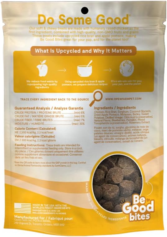 Open Farm Dehydrated Dog Treats, Gently Cooked Recipe with Natural Simple Ingredients and No Artificial Flavors or Preservatives (1 Pack Training Treats Chicken)