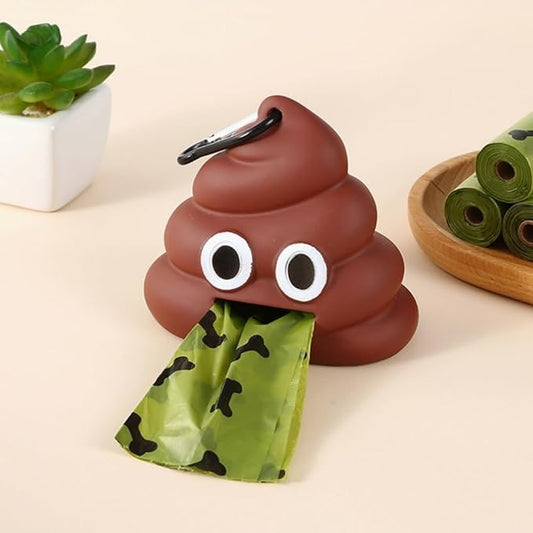 Funny Dog Poop Bag Holder for Leash Durable Dog Poop Bag Dispenser for Dog Waste Bags Includes 1 Roll 15 Bags