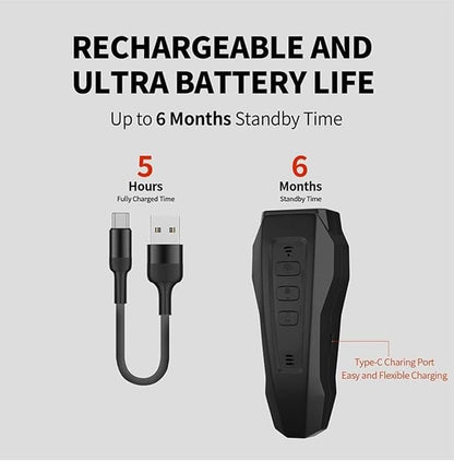 Dog Bark Deterrent Devices | Professional Long Range Anti Barking Ultrasonic Tool | 30 Ft Range with LED and 2 Modes | Sonic Emitters for Dog Training & Behavior Aids (Black)