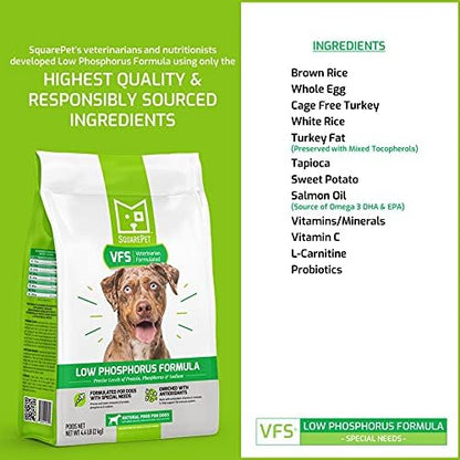 VFS Low Phosphorus Formula Special Needs Dry Dog Food Made with Cage Free Turkey and Whole Eggs 4.4lb