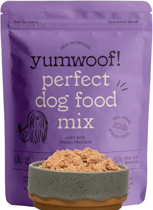 Perfect Dog Food Mix (Grain-Free) NEW Recipe with Improved Taste | Makes 10 Pounds Fresh Homemade Food | Mix Turkey, Beef, Pork, Bison, Lamb, Elk & More | Human Grade, Low Carb & Non-GMO