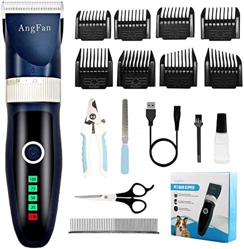 Dog Clippers for Grooming 16pcs Dog Grooming Kit for Small Large Profesional Cordless Dogs Grooming Clippers Supplies Dog Hair Clippers Low Noise