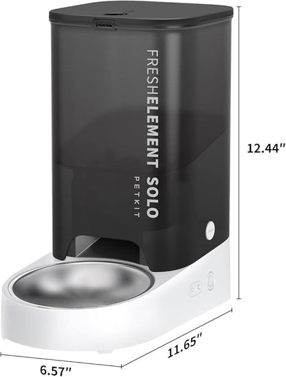 PETKIT Automatic Pet Feeder, 3L WiFi Cat Dog Feeder, Schedule Feeding Pet Food Dispenser for Cats and Dogs with 304 Stainless Steel Feeding Bowl, Up to 10 Meals per Day, USB Cable/App Control