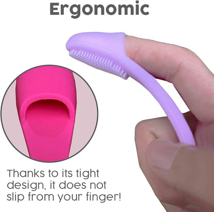 Silicone Dog Toothbrush, Ergonomic Dog Tooth Brush with Improved Design, Cat Finger Toothbrush for Pet Dental Care, Finger Brushes Suitable for Small Breeds, Puppies and Cats (Pack of 3)