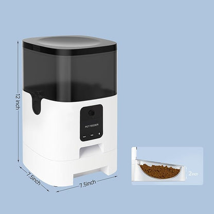 Pet Camera Treat Dispenser, Automatic Cat Feeders with Camera, Automatic Pet Feeder for Cats and Small Dogs with Night Vision Two Way Audio and Video (Support 2.4GHz Wi-Fi only, No Suscription Fee)