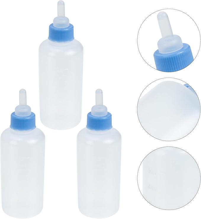 Bottle 3Pcs Pet Feeding Bottle Kitten Bottles Kitten Milk Replacer Puppy Milk Feeder Milk Feeder Animal Milk Bottles Lamb Bottles for Pet Cat Dog Sheep Bottles