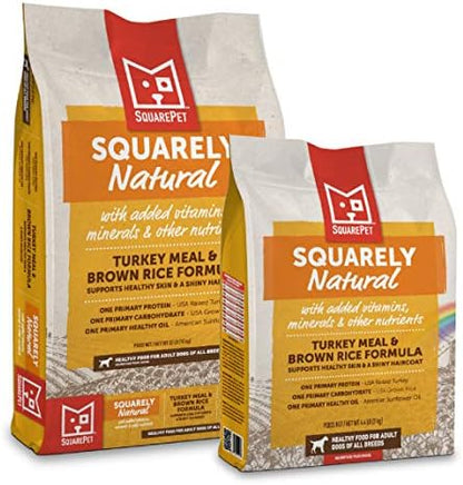 Squarely Natural Turkey Meal & Brown Rice Dry Dog Food 4.4lbs