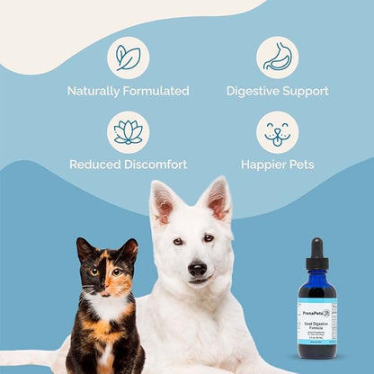 Good Digestion Formula Digestive Aid for Dogs & Cats | Naturally Promotes Healthy Digestion in Pets | Herbal Formula Safely Helps to Soothe Stomach & Digestive Tract Inflammation | by Prana Pets