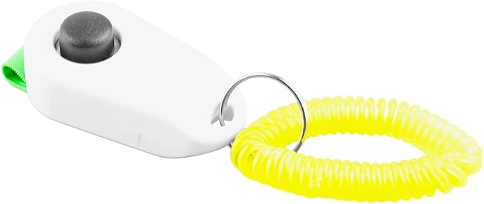 Zerodis Pet Dog Training Clicker with Wrist Bands Strap Assorted Color Dog Positive Behavior Rein Forcer for Pets All Ages Puppy and Adult Dogs Built in Poop Bag Dispenser Easily Carrying