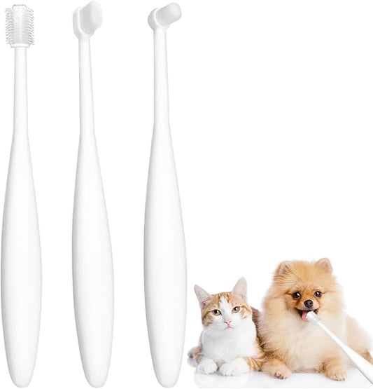 Dog Toothbrush 3PCS Cat Toothbrush, Ultra Soft Bristles Cat Tooth Brush for Dog Cat Dental Care Puppy Tooth Brushing Kit Kitten Toothbrush for Pet Teeth Plaque Cleaning Protecting Pet Dental