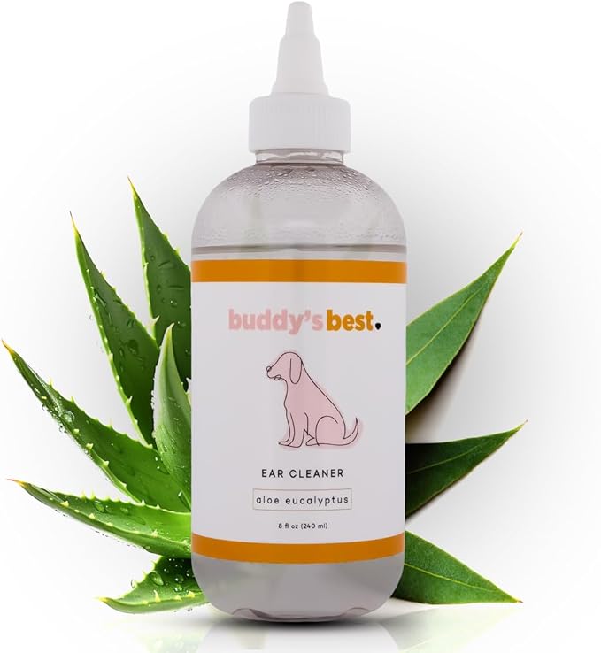 Buddy's Best, Dog Ear Cleaner Solution - for Pet and Puppy Ear Wax Cleaning - Anti Itch for Dogs Ears - 8oz, 240ml Dog Ear Cleaners