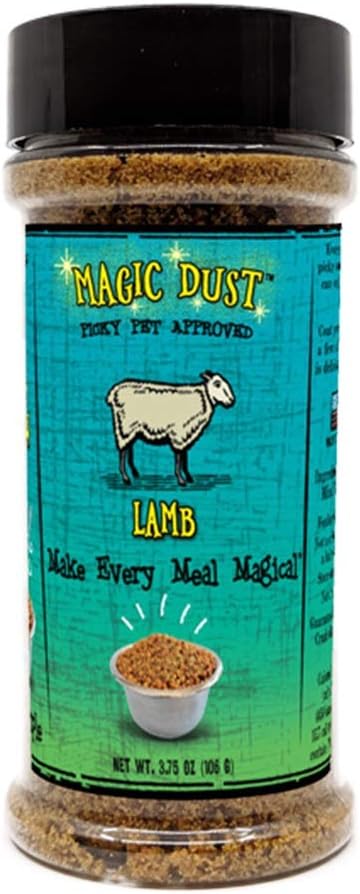 Wild Meadow Farms - Magic Dust Lamb Jerky Topper, Single Protein Pet Food Topper for Dogs and Cats, Enhance Flavor & Elevate Mealtime Excitement for Picky Eaters - 3.5 Ounce Bottle in Lamb Flavor