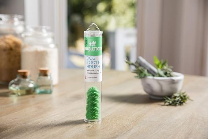 Dog Finger Toothbrush - Promotes Healthy Teeth and Gums - 360 Bristles for Dog and Puppy Teeth - Bite Resistant, One Size Fits Most - BPA Free Dog Teeth Cleaning - Manufactured in USA