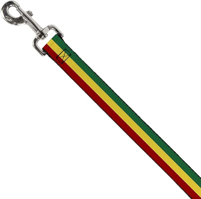 Buckle-Down Dog Leash Rasta 6 Feet Long 0.5 Inch Wide