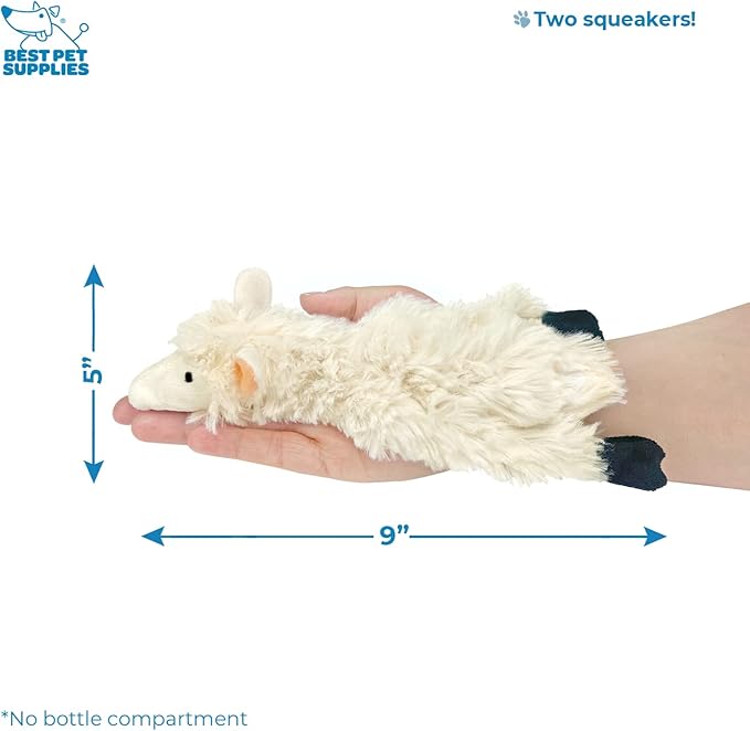 Best Pet Supplies Stuffing Free Squeaky Dog Toys for Small Dogs, Medium Dogs, and Large Dogs, Durable, Best Dog Chew Toy for Teething Puppy, Indoor Play - Sheep, Small