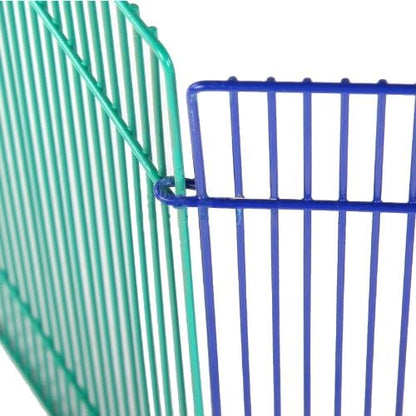MidWest Homes for Pets Small Animal Pet Playpen /Exercise Pen, Blue and Green,1 Count (Pack of 1), Small Animal Playpen.
