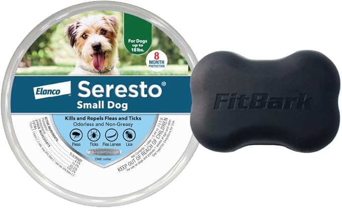 Seresto 8-Month Flea & Tick Prevention Collar for Small Dogs Up to 18 lbs Plus FitBark GPS Dog Tracker | Buy Together and Get Free 1-Year GPS Subscription ($255.33 Value)
