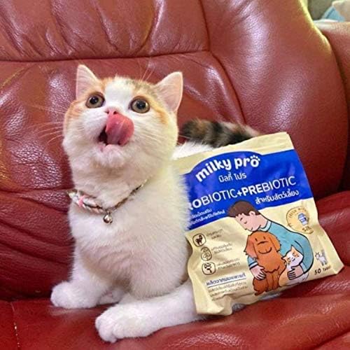 MILKYPRO X2 Pcs 100 Tablets Sterilized Goat Milk Replacer Pellets for Dog Puppy Cat Pet Milk Replacer Supplement Protein Calcium Nourish Bone Teeth Strengthens Immunity Puppies Milk Replacement 140 g.