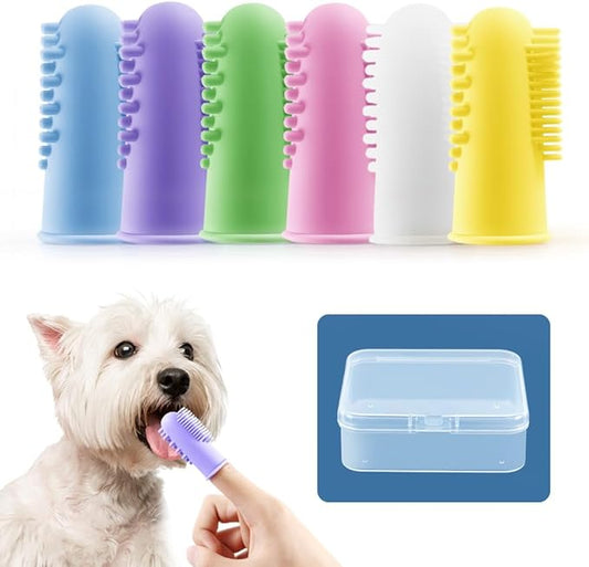 Dog Toothbrush, Cat ToothbrushTeeth Cleaning, The 2-Sided Design of The Dog Finger Toothbrush Conforms to ergonomicswith Comfortable Dog Tooth Brushing kit