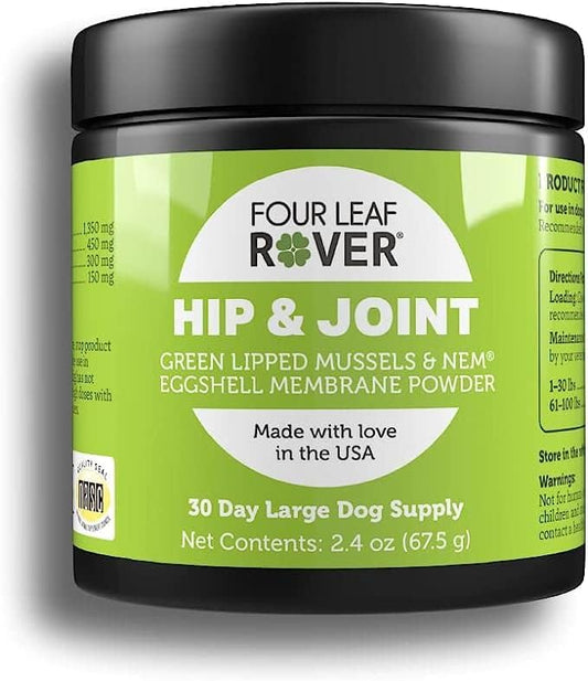 Hip & Joint - Mobility & Joint Support with Glucosamine and Chondroitin for Dogs, 2.4 oz - 22 to 60 Day Supply, Depending on Dog’s Weight - Vet Formulated - Easy to Mix - Delicious