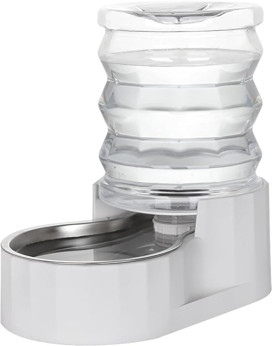 RIZZARI Automatic 4L Pet Waterer, Gravity Dog Water Bowl Dispenser, Stainless Steel Cat Water Dispenser, Large Capacity Water Feeder for Small and Medium-Sized Cats and Dogs (4L,without Filter)