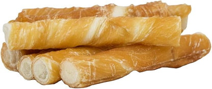 Chicken On A Stick Crunchy & Chewy Chicken Jerky Wrapped Rawhides for Dogs, Made in The USA Dog Treats, 2 in 1 Treat for Toy to Small Dogs 75 Ct