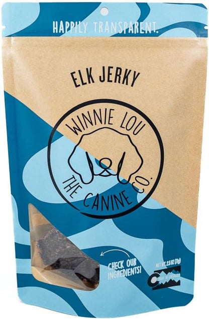 Winnie Lou Jerky Organic Jerky Dog Treats Made in The USA Human Grade Dog Treats Dog Jerky Treats All Natural Dog Treats Healthy Dog Treats (Elk Jerky 2 Pack)