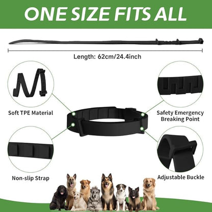 4 Pack Flea Collar for Dogs, Natural Flea and Tick Collar for Dogs, 8-Month Flea and Tick Prevention for Dogs, Dog Flea & Tick Control, Water Resistant Dog Flea Collar for Dogs, Black
