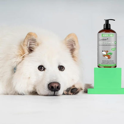 Premium Liquid Glucosamine for Dogs Strength Joint Support, Flexibility, Cartilage & Mobility - Hip and Joint Supplement with Chondroitin, MSM, Collagen & Hyaluronic Acid (32 Oz)